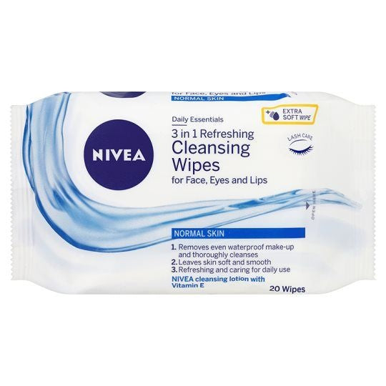 Nivea 3 In 1 Frissende Reingsdoekjes Normale Huid - 20 Stuks