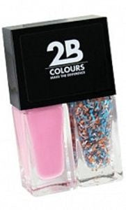 2b Duo Pink & Blue White Dots 538 - Nagellak 2x3ml