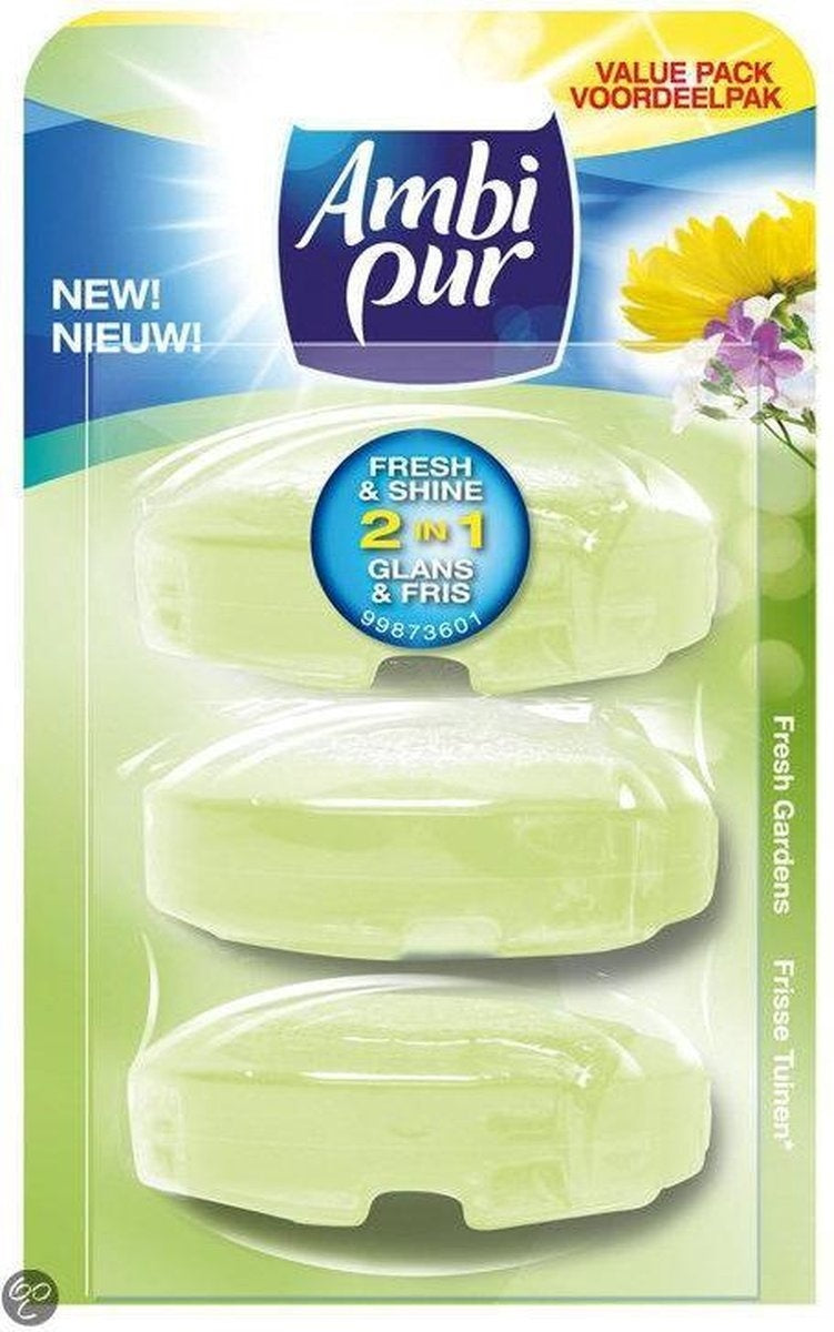 Ambi Pur Toiletblok Navulling - Fresh Gardens 3x55 Ml