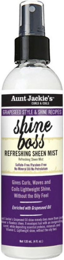 Aunt Jackie's Grapeseed Style & Shine Recipes Refreshing Sheen Mist - Shine Boss 118ml