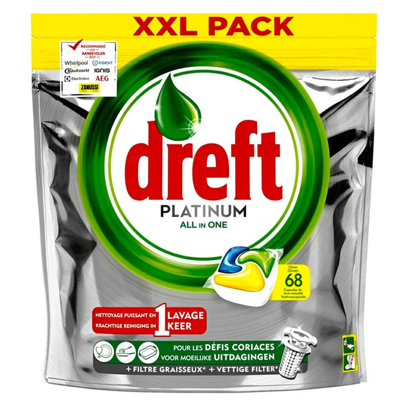 Dreft Platinum All In One - Vaatwastabletten 68 Stuks