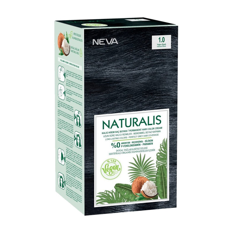 Neva Naturalis Vegan Haarverf - Intens Black 1.0