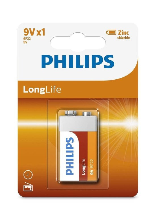 Philips Longlife 6f22 - Batterij 9v 1 Stuk